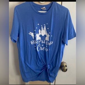 Blue 'Birthday Crew' Tee with Disney Castle Graphic